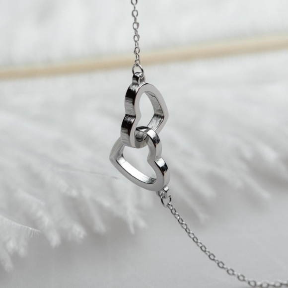 Charter Club Interlocking Heart Bracelet – Sterling Silver Adjustable - Picture 4 of 4